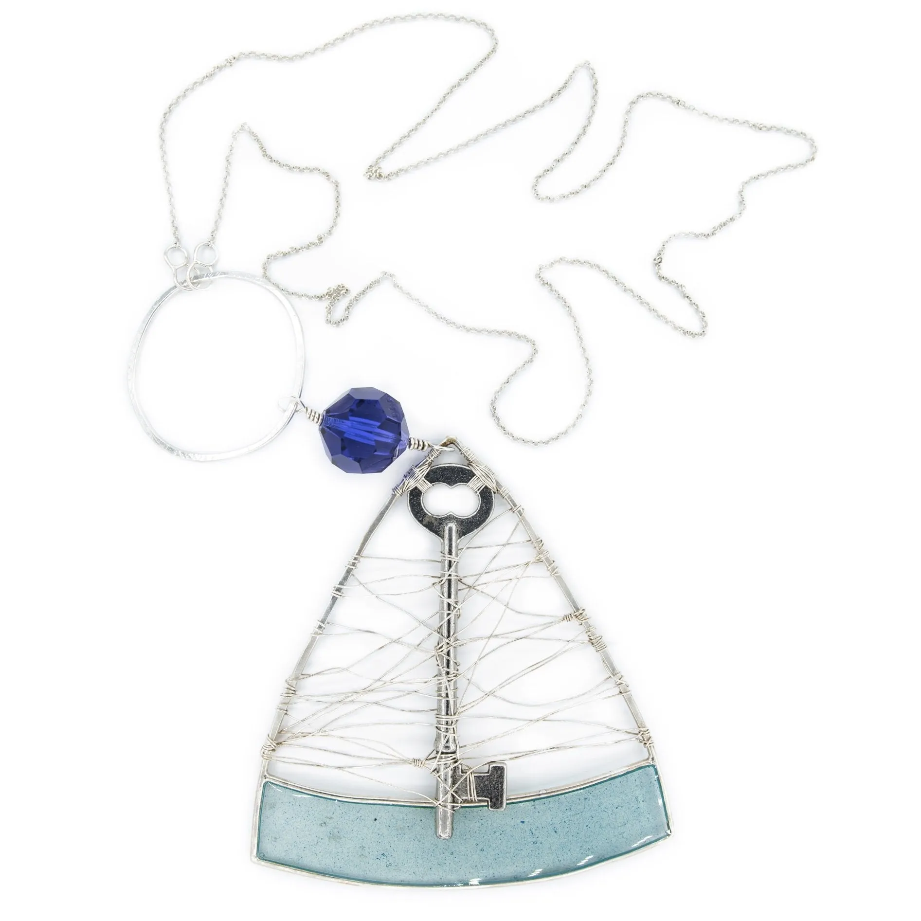 Diza - Skeleton Key, Wire and Resin Necklace