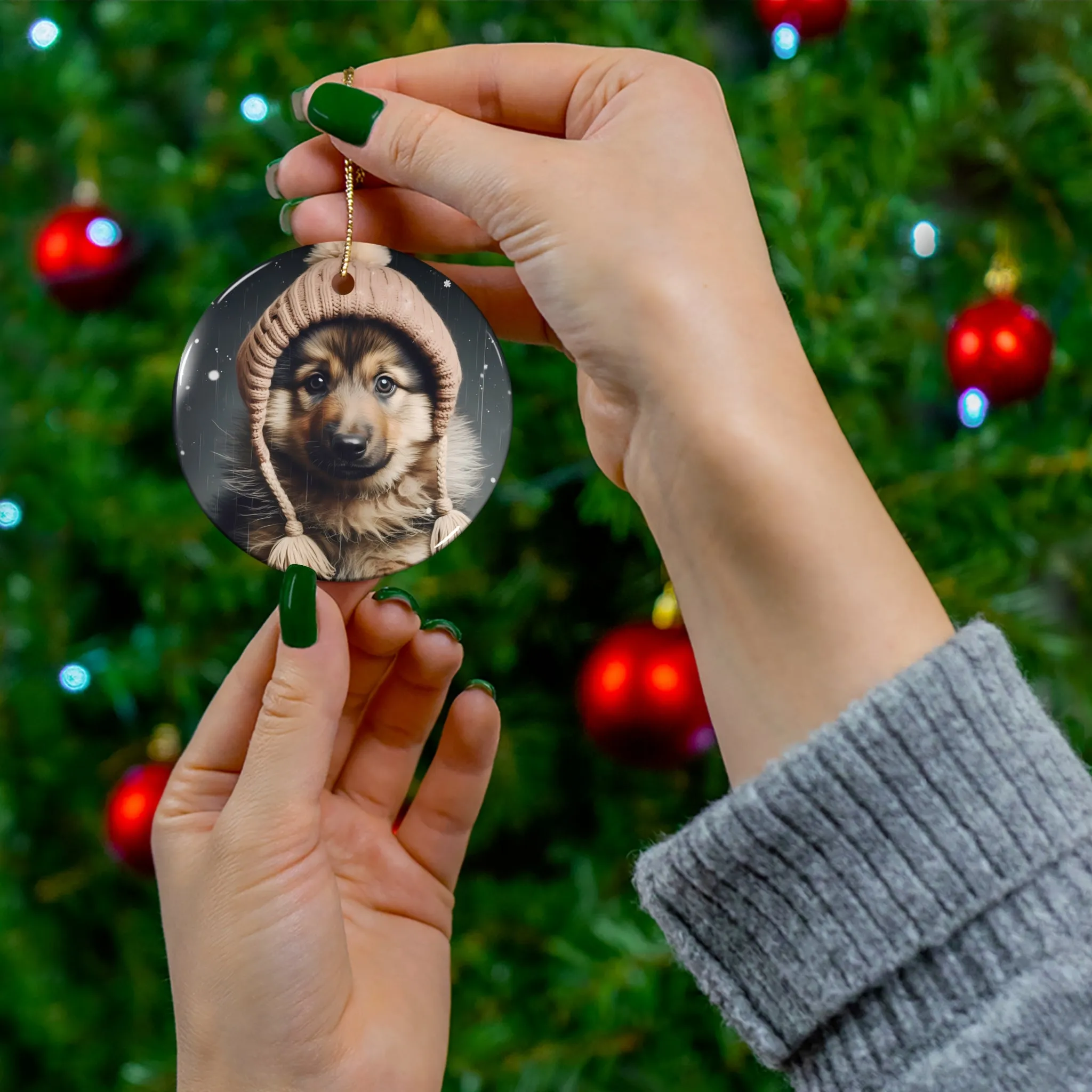 Dog Ceramic Disc Ornament              Item #202553
