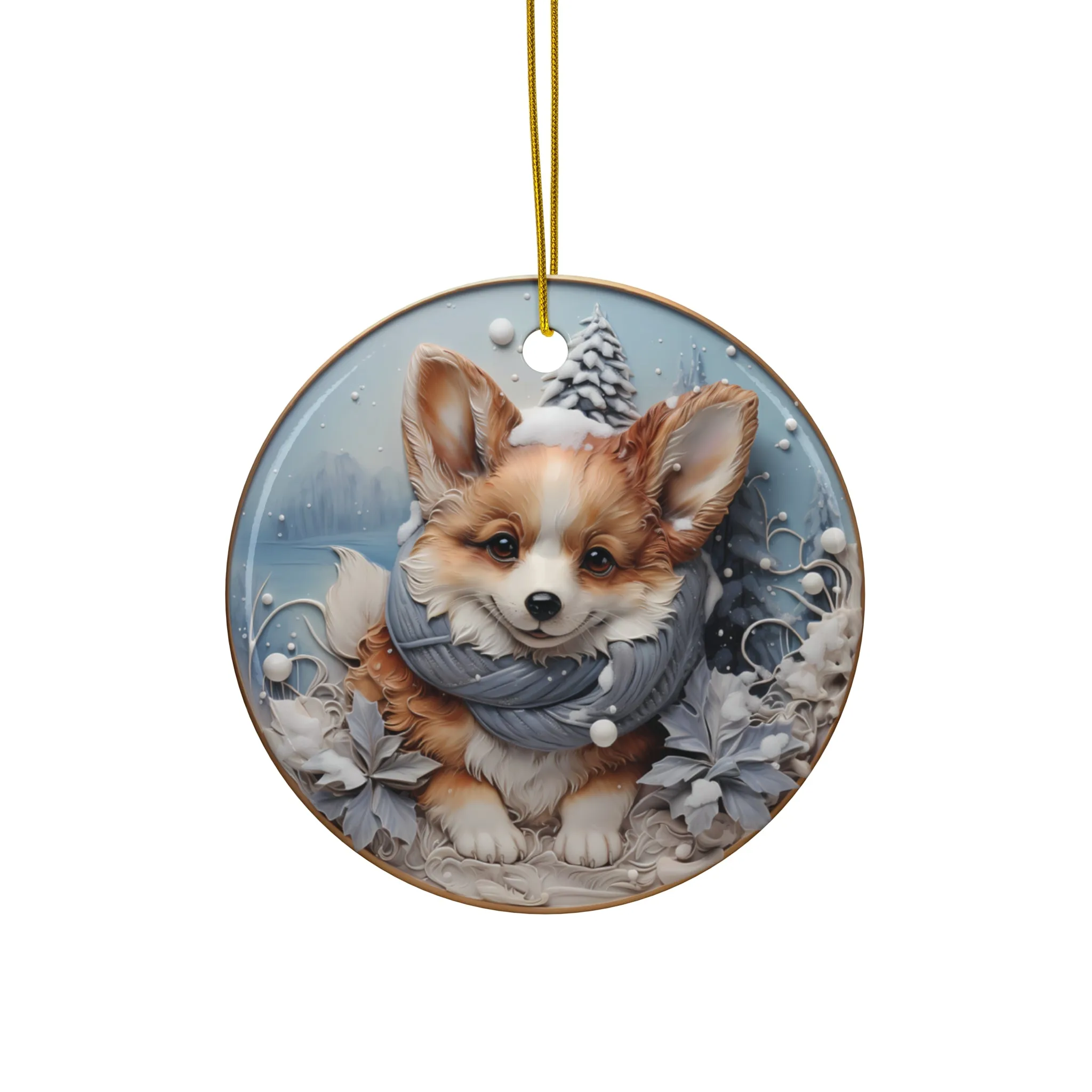 Dog Ceramic Disc Ornament             Item #2120142