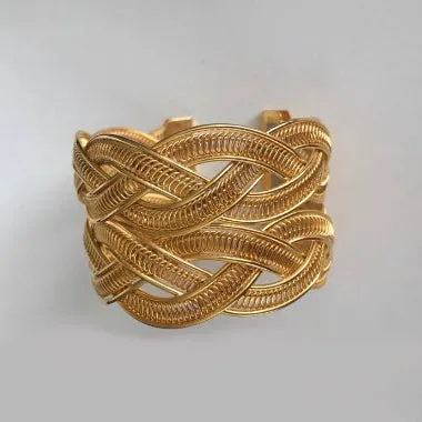 Double Row Braided Cuff Bracelet