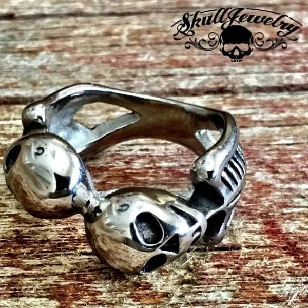 Double Skeleton Skull Ring (#377)