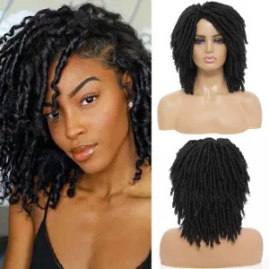 Dreadlock Synthetic Braiding Short Wigs Crochet Twist Braids Wigs Afro Curly Synthetic Hair Braiding Wig African Hairstyle