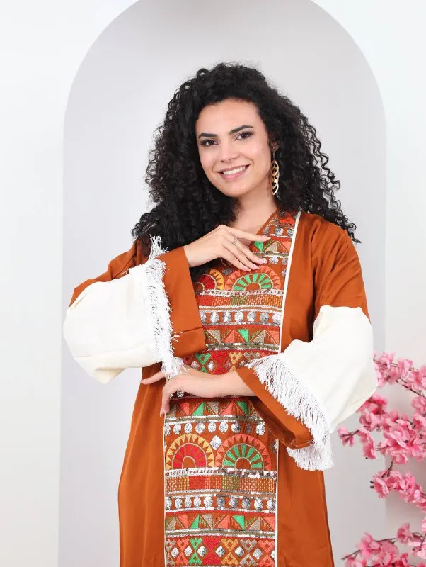 Embroidered summer abaya for women