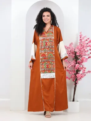 Embroidered summer abaya for women