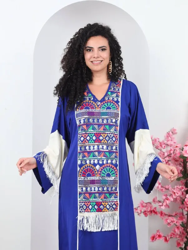 Embroidered summer abaya for women