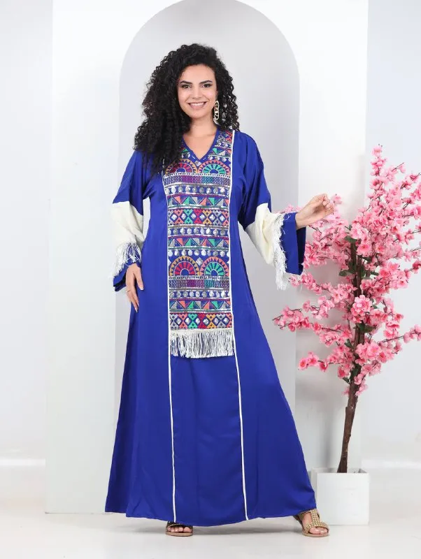 Embroidered summer abaya for women