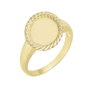 Engraved Braided Pinky Ring