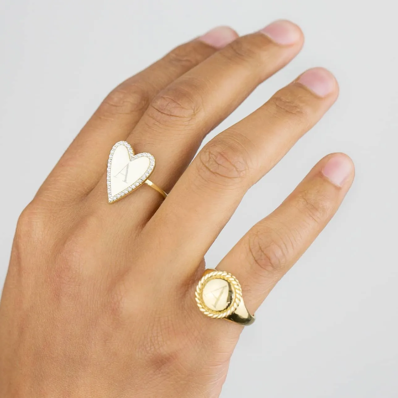 Engraved Braided Pinky Ring
