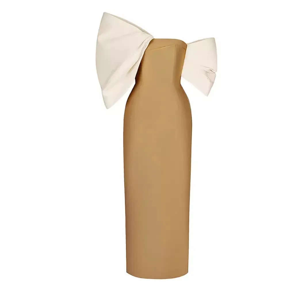 Estelle  Bow Mesh Spliced Dress
