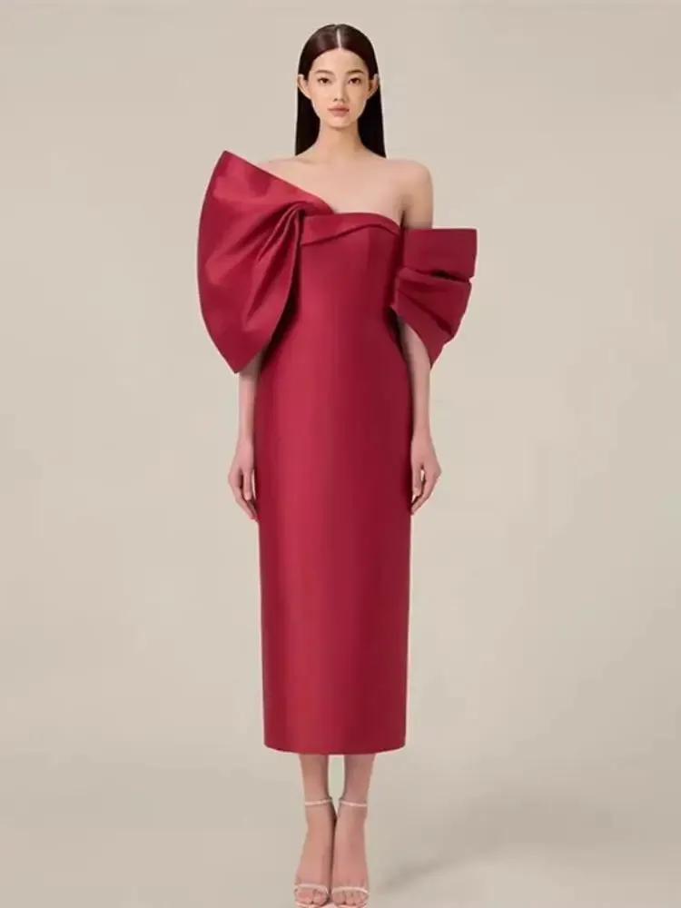 Estelle  Bow Mesh Spliced Dress