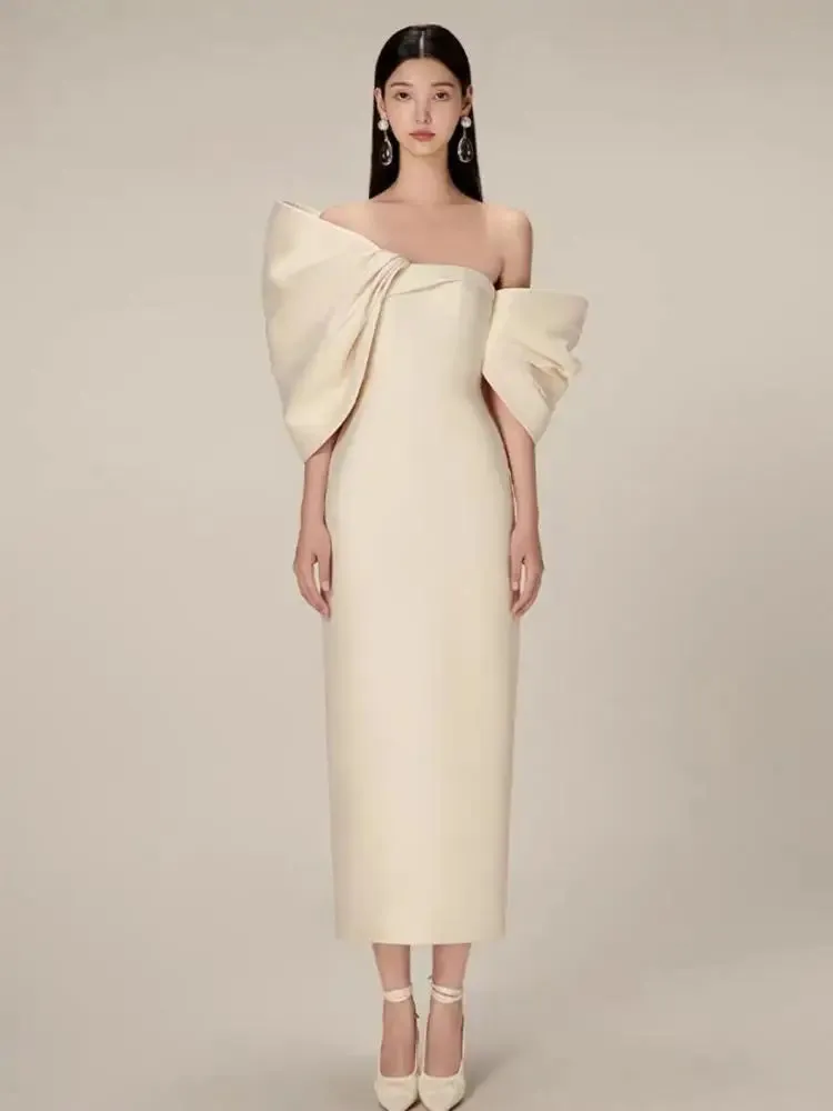 Estelle  Bow Mesh Spliced Dress