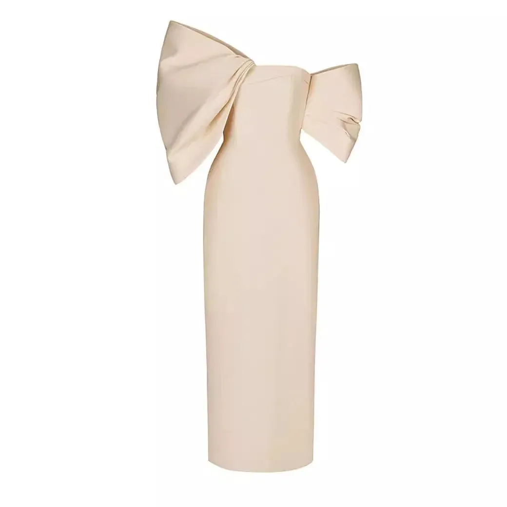 Estelle  Bow Mesh Spliced Dress