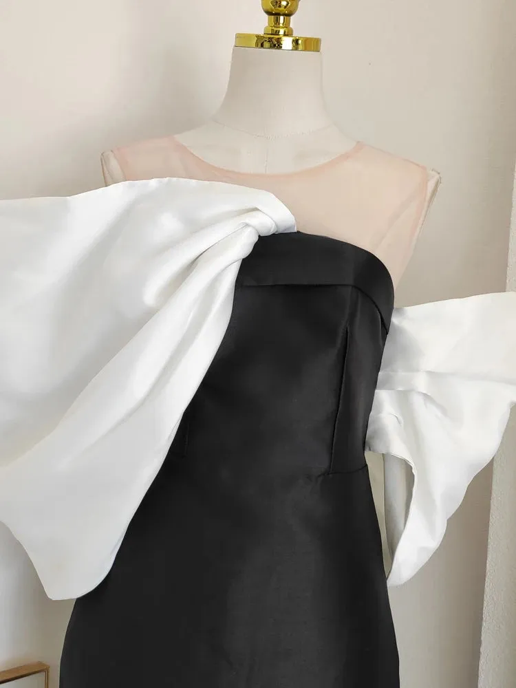 Estelle  Bow Mesh Spliced Dress