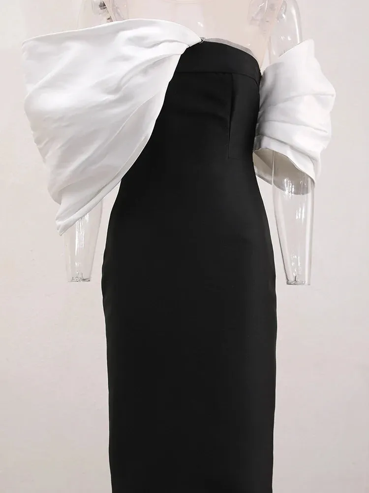 Estelle  Bow Mesh Spliced Dress