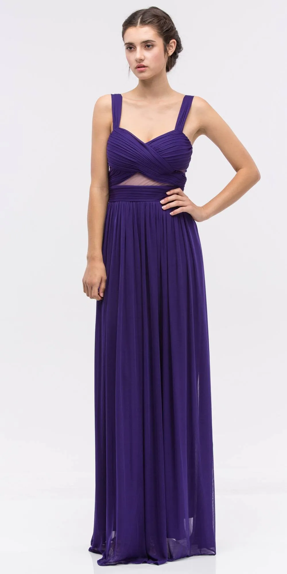 Eureka 5101 Ruched Bodice Sweetheart Gown Cut-Out Midriff