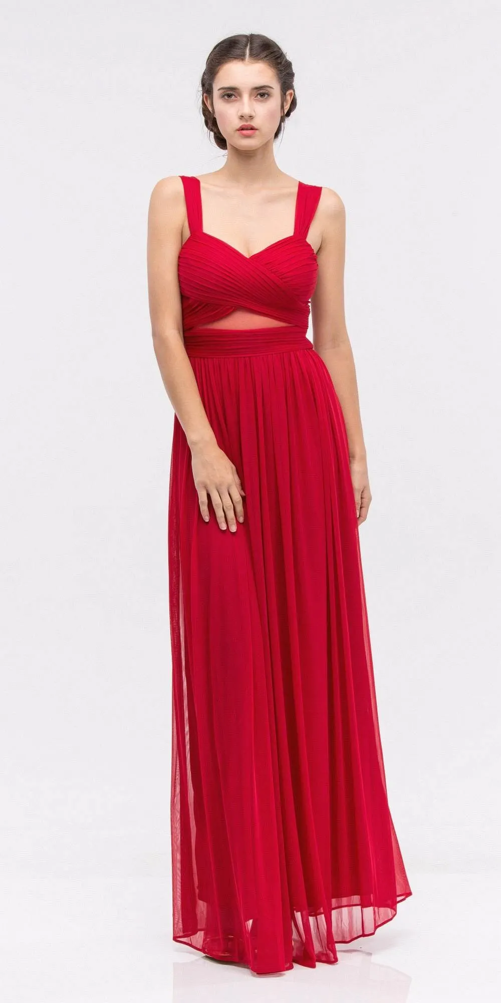 Eureka 5101 Ruched Bodice Sweetheart Gown Cut-Out Midriff