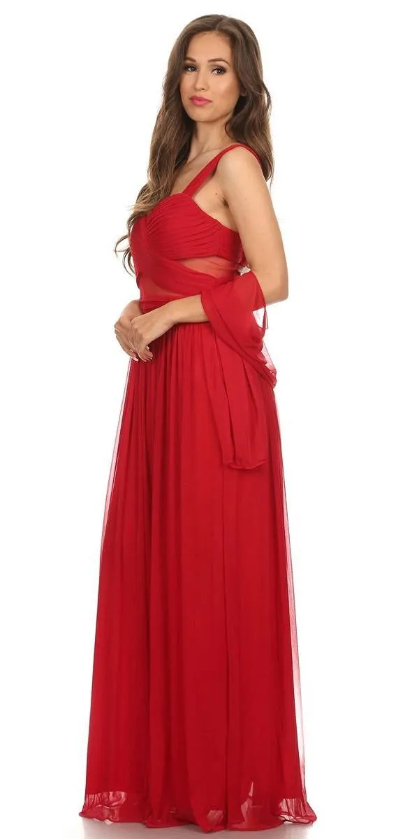 Eureka 5101 Ruched Bodice Sweetheart Gown Cut-Out Midriff