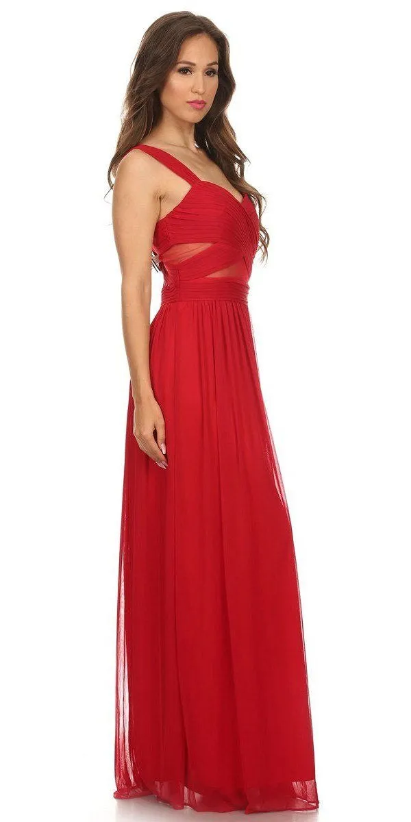Eureka 5101 Ruched Bodice Sweetheart Gown Cut-Out Midriff