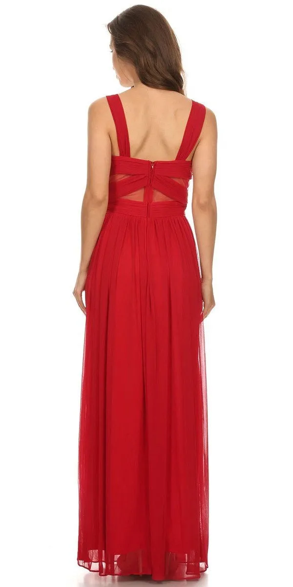 Eureka 5101 Ruched Bodice Sweetheart Gown Cut-Out Midriff