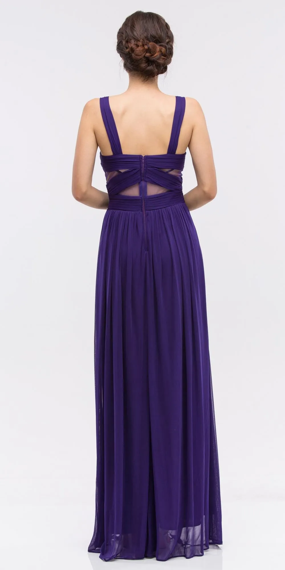 Eureka 5101 Ruched Bodice Sweetheart Gown Cut-Out Midriff