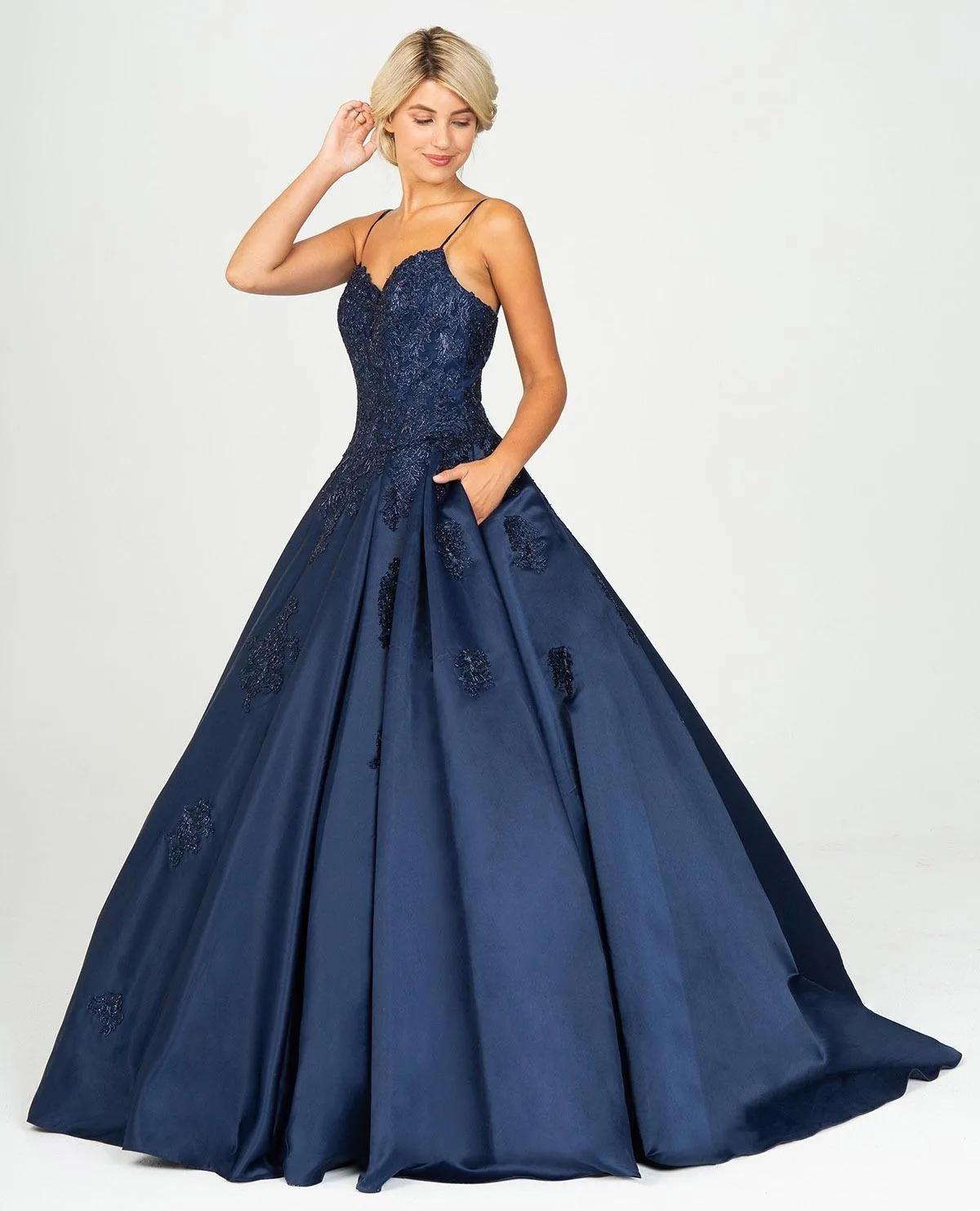 Eureka 9500 Appliqued Quinceanera Gown with Pockets