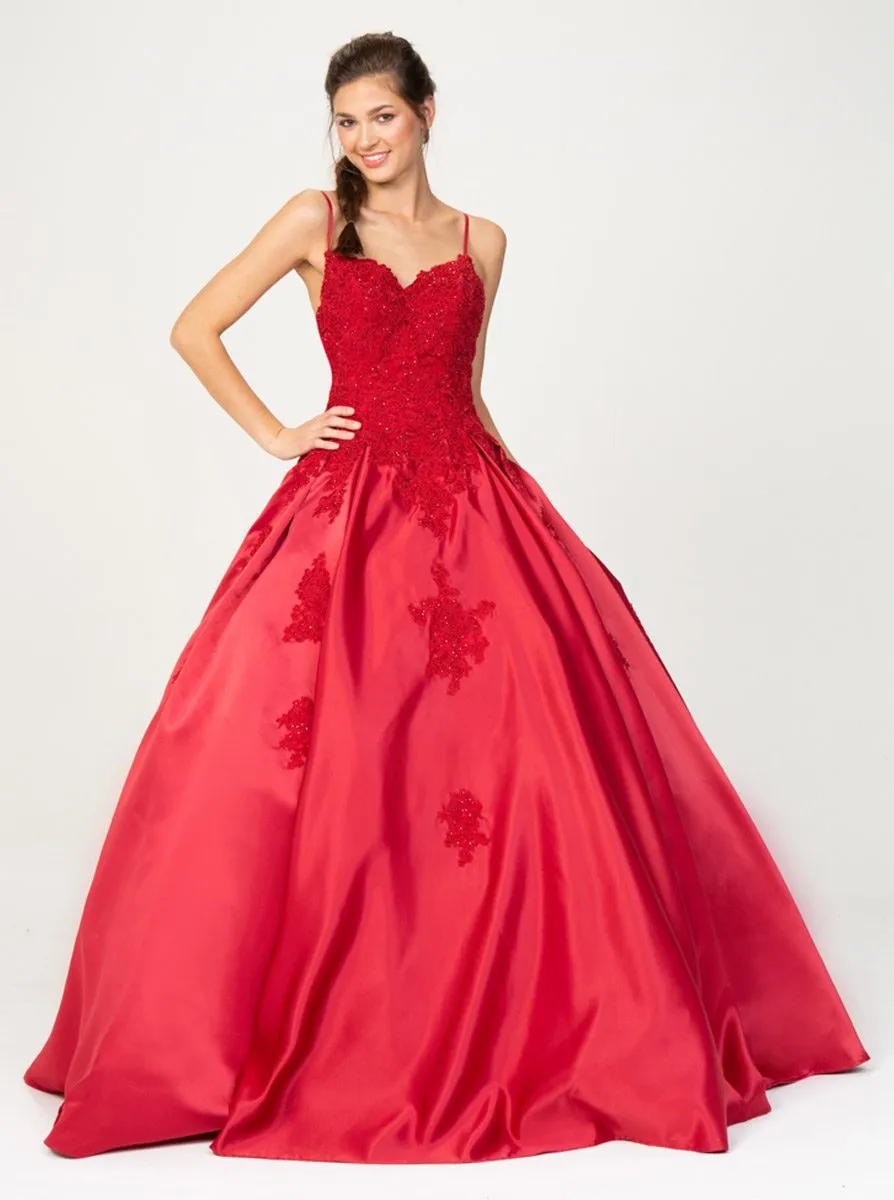 Eureka 9500 Appliqued Quinceanera Gown with Pockets