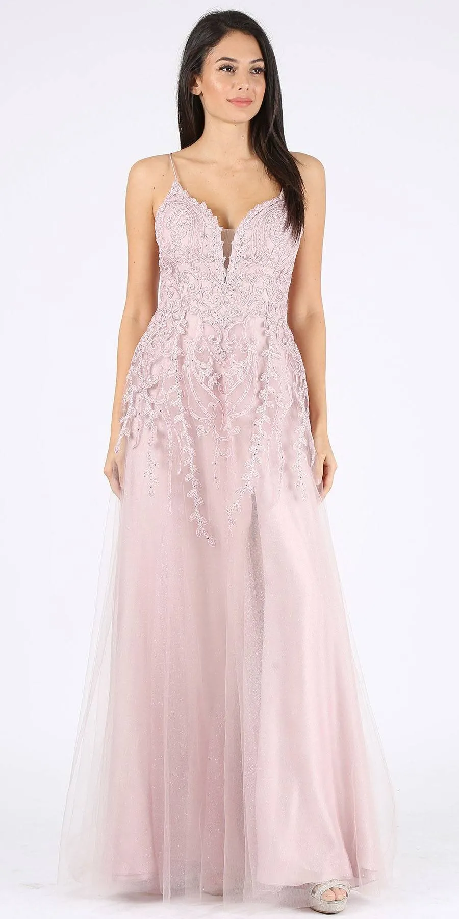 Eureka 9705 Long Prom Dress Criss-Cross Back with Slit