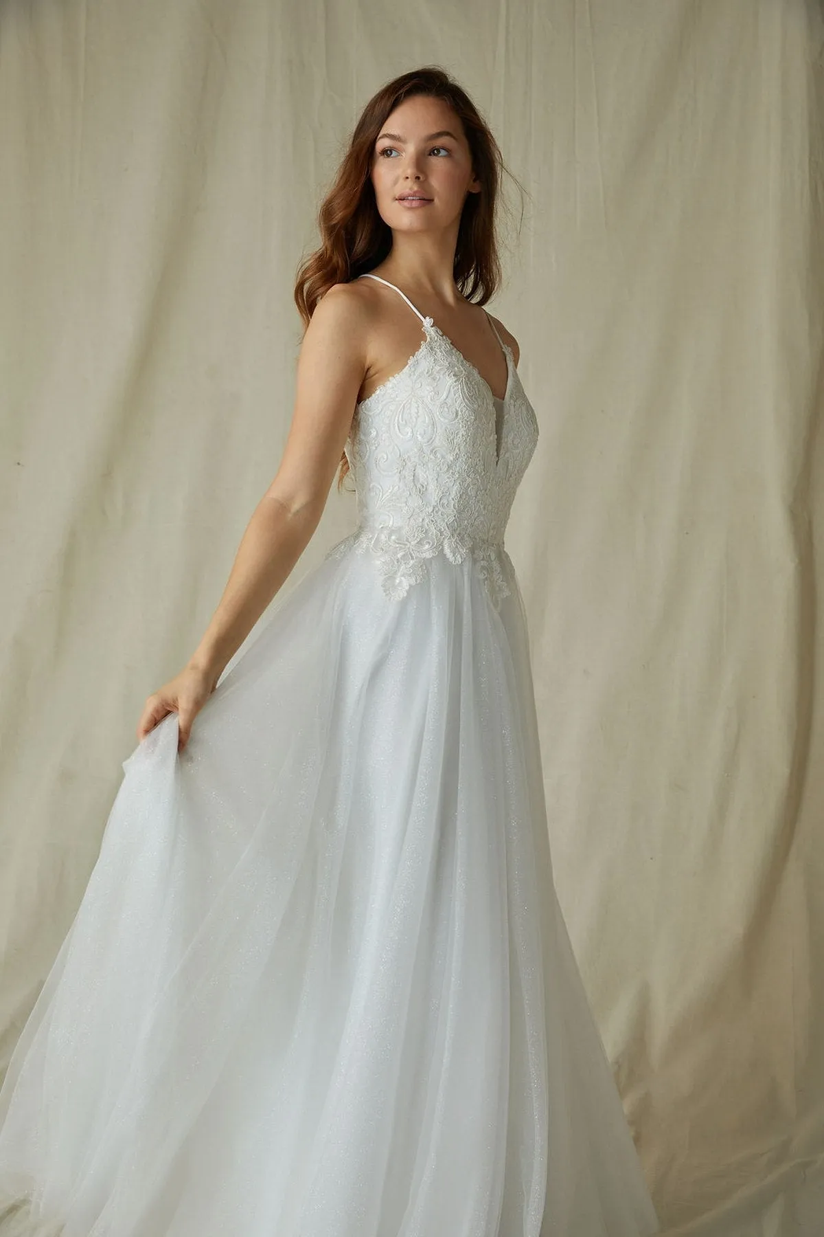 Eureka 9901 Floor Length V-Neck Glitter Long Prom Dress