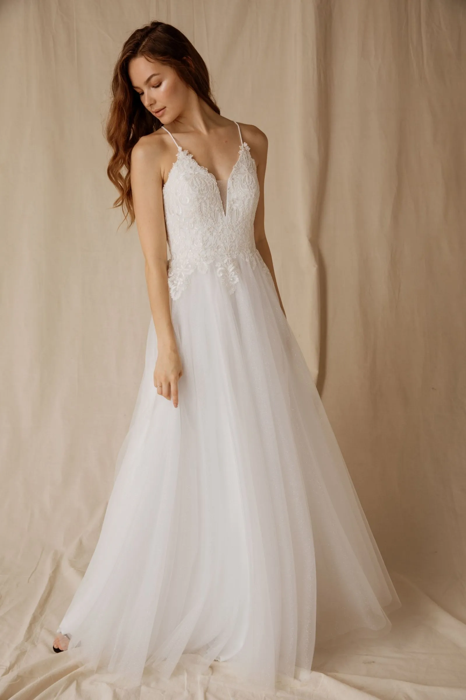 Eureka 9901 Floor Length V-Neck Glitter Long Prom Dress