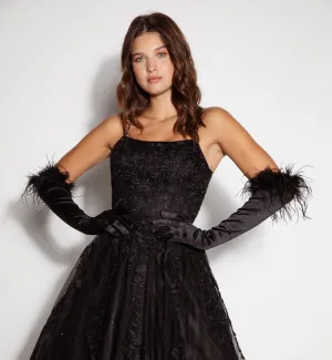 Eureka Fashion 9727 Short A-Line Glitter Tulle Dress 3D Lace Embroidery