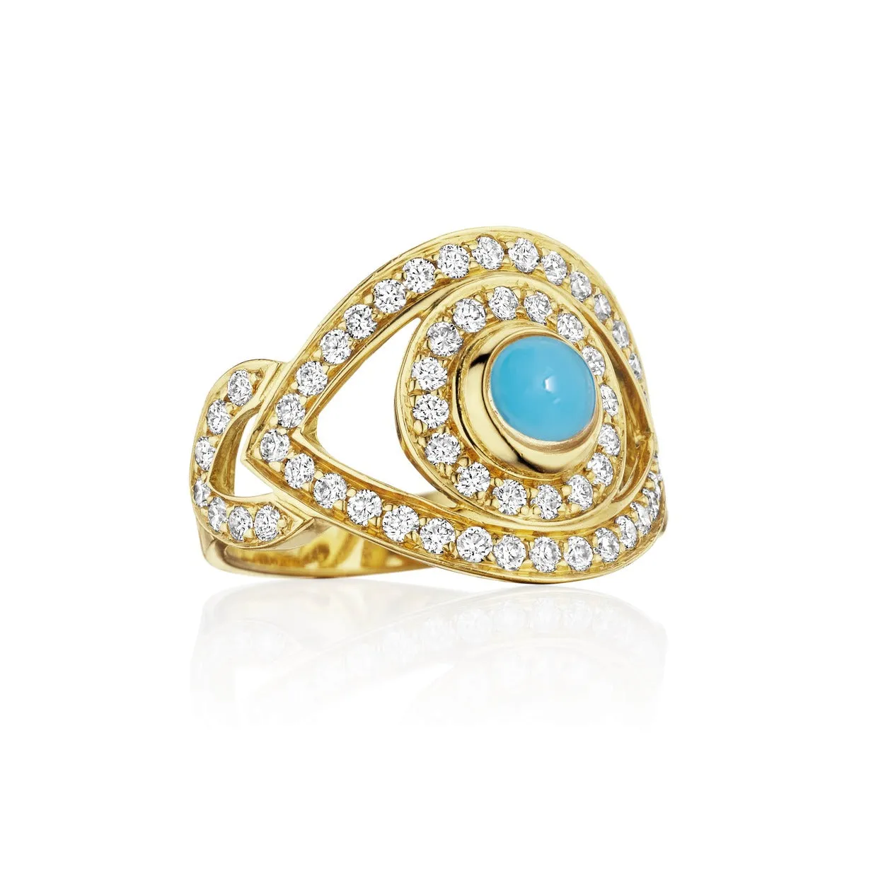 Eye Ring in White Diamonds