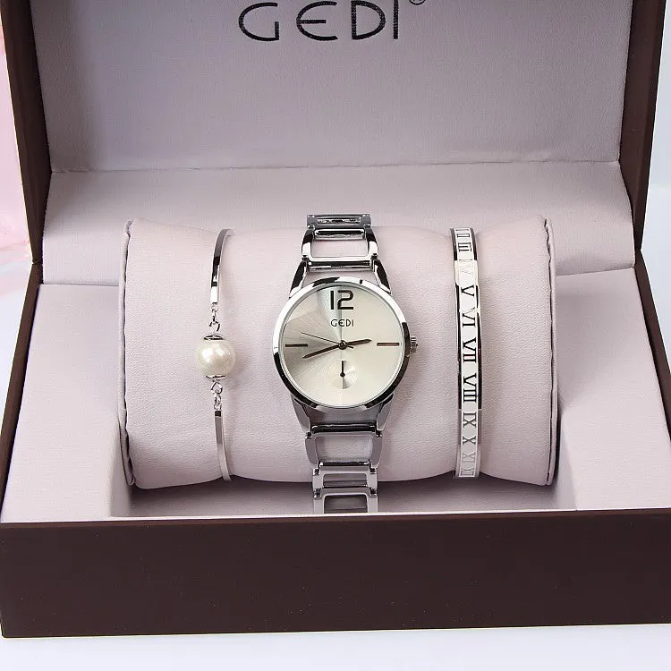 Fashion 3 Pcs Set Bracelet Women's Watch