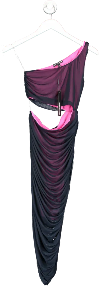 Fashion Nova Blue Viola Aura Mesh Midi Dress UK XS