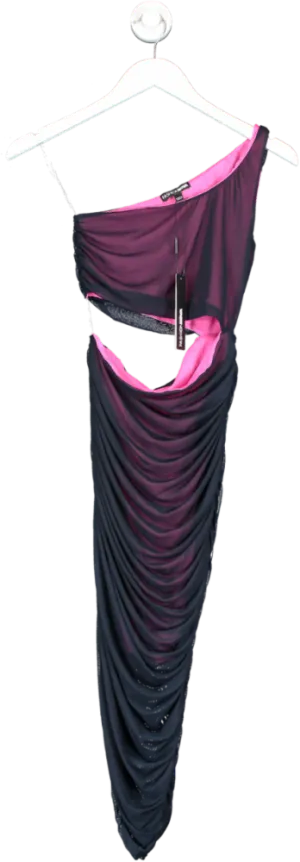 Fashion Nova Blue Viola Aura Mesh Midi Dress UK XS