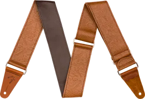 Fender TOOLED LEATHER GUITAR STRAP, 2"