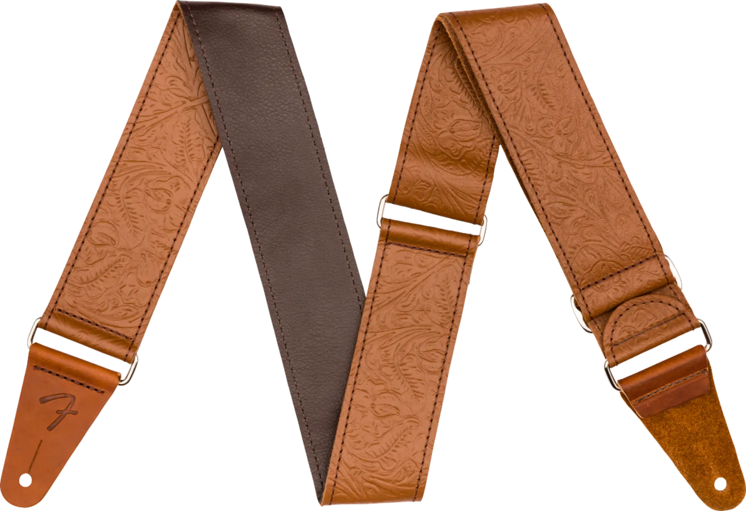 Fender TOOLED LEATHER GUITAR STRAP, 2"