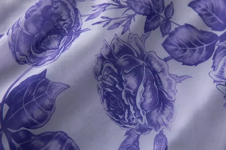 Fernanda Spaghetti Strap Butterfly Sleeve Rose Print  Elegant  Dress
