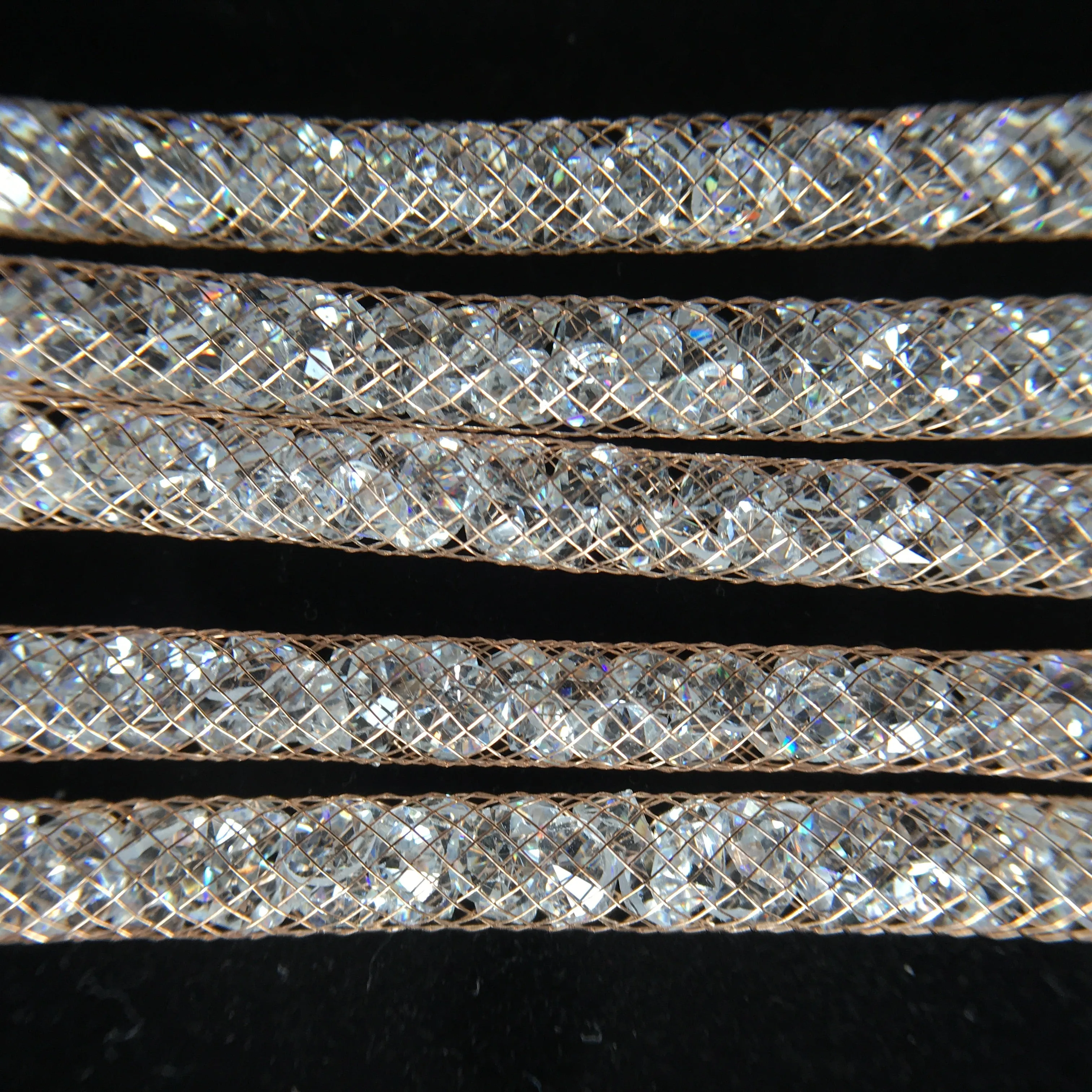 Five Strand Mesh Wrap Bracelet - 18K Rose Gold Plated