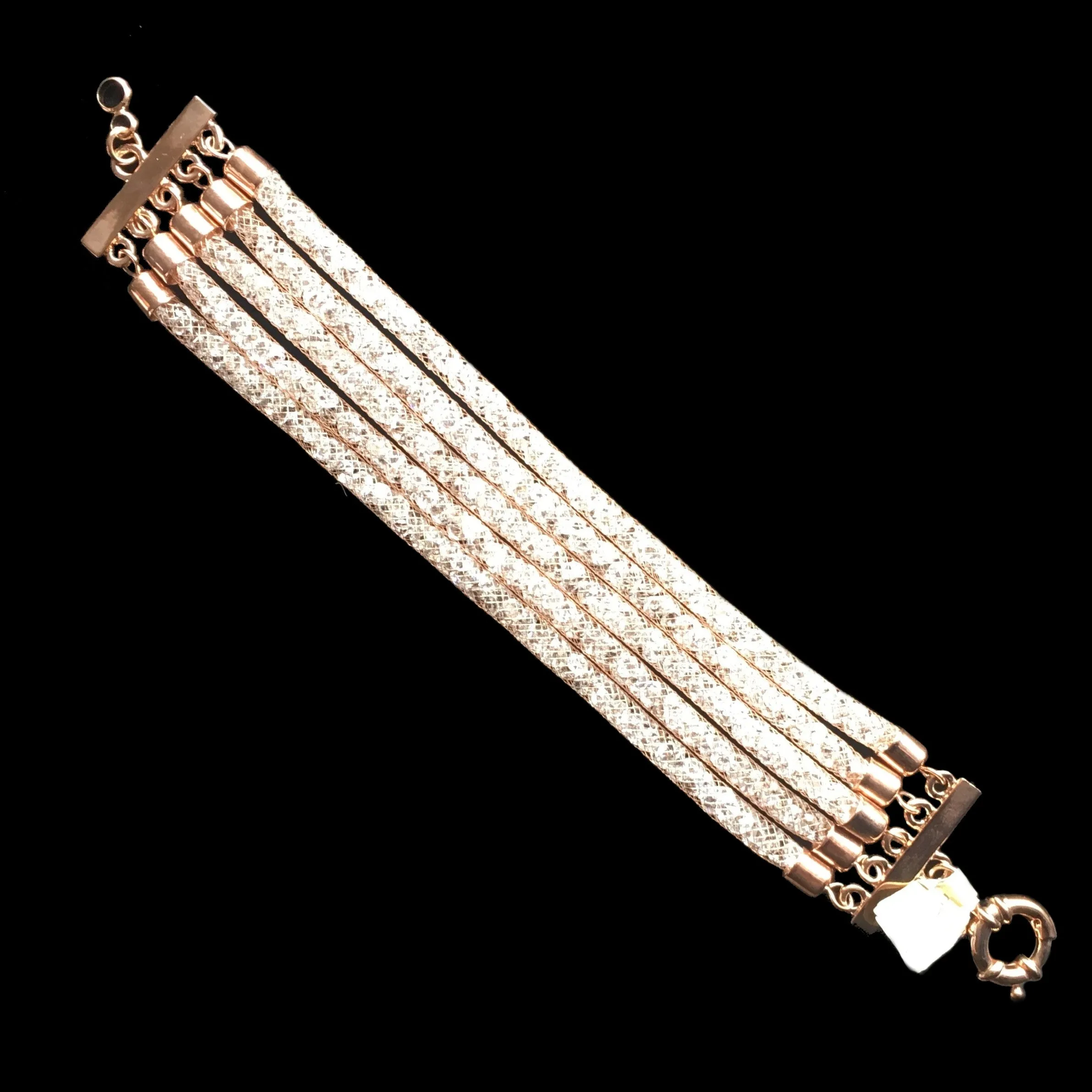 Five Strand Mesh Wrap Bracelet - 18K Rose Gold Plated