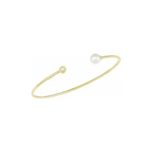 Freshwater Pearl & Diamond Cuff