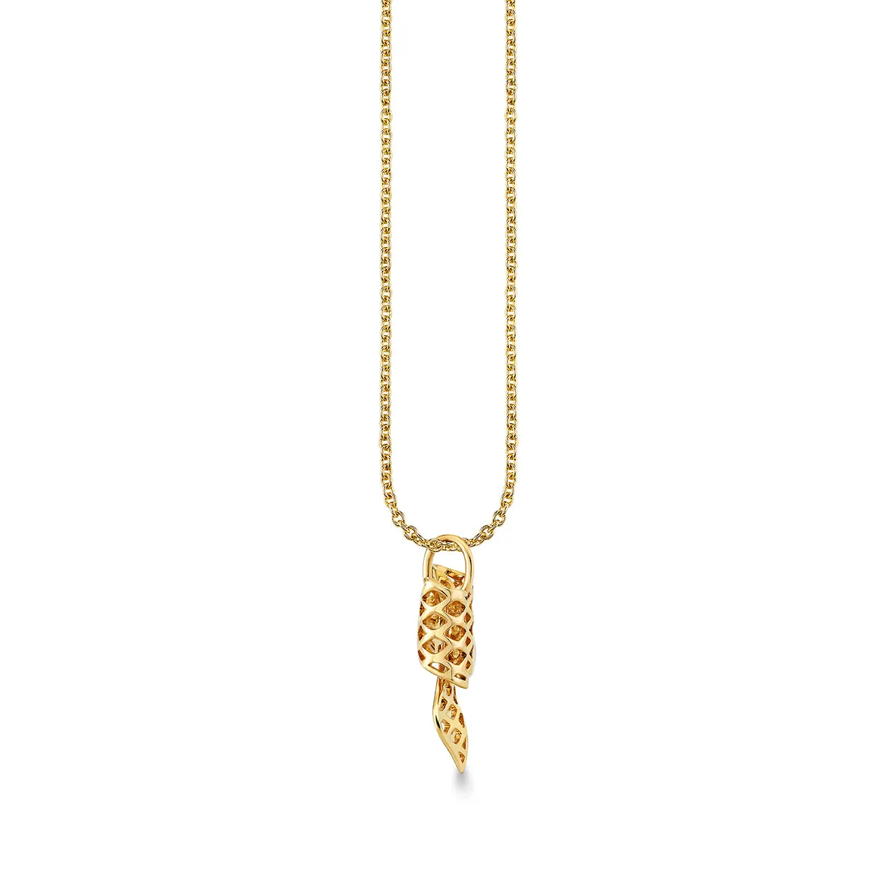 Gold & Diamond Fishnet Bow Charm