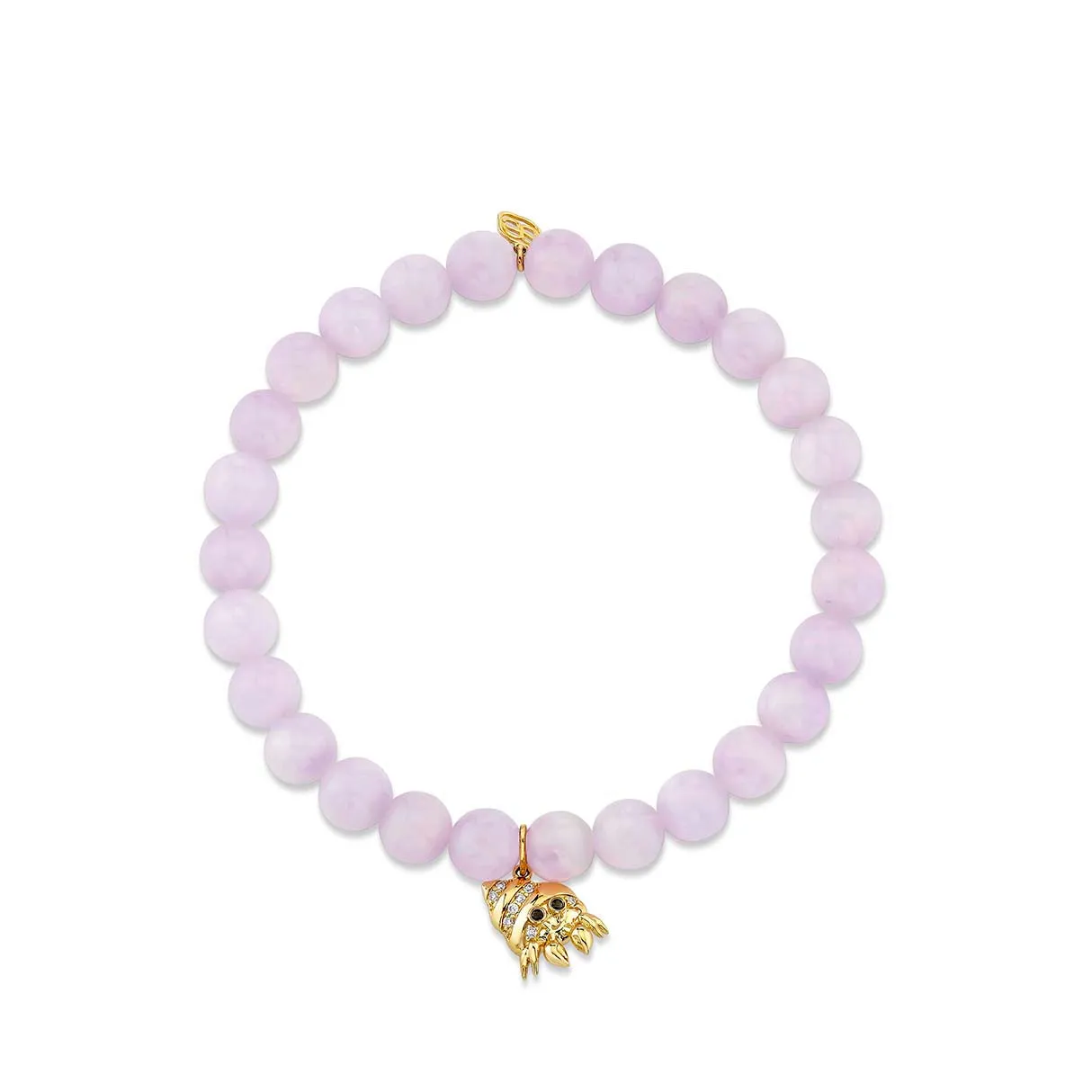 Gold & Diamond Hermit Crab on Lavender Amethyst