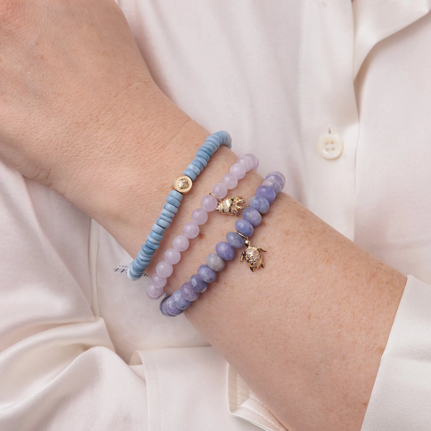 Gold & Diamond Hermit Crab on Lavender Amethyst