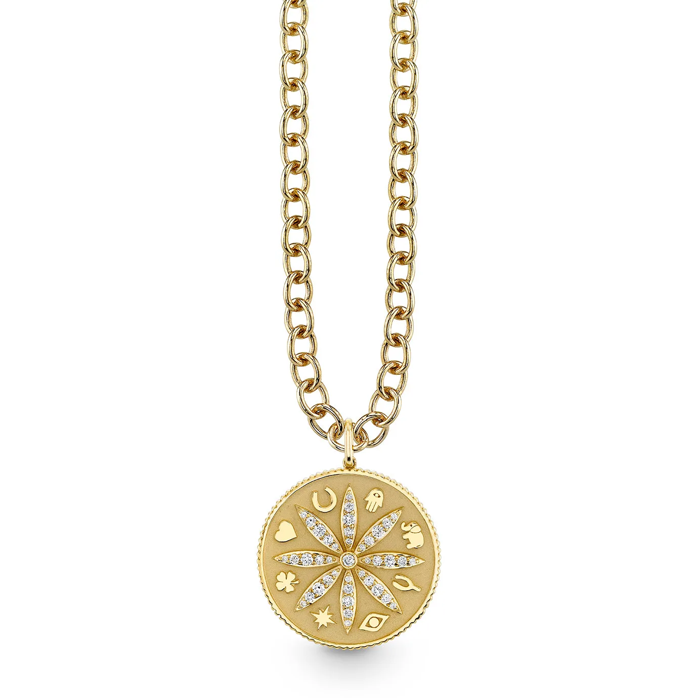 Gold & Diamond Large Icon Sand Dollar Charm