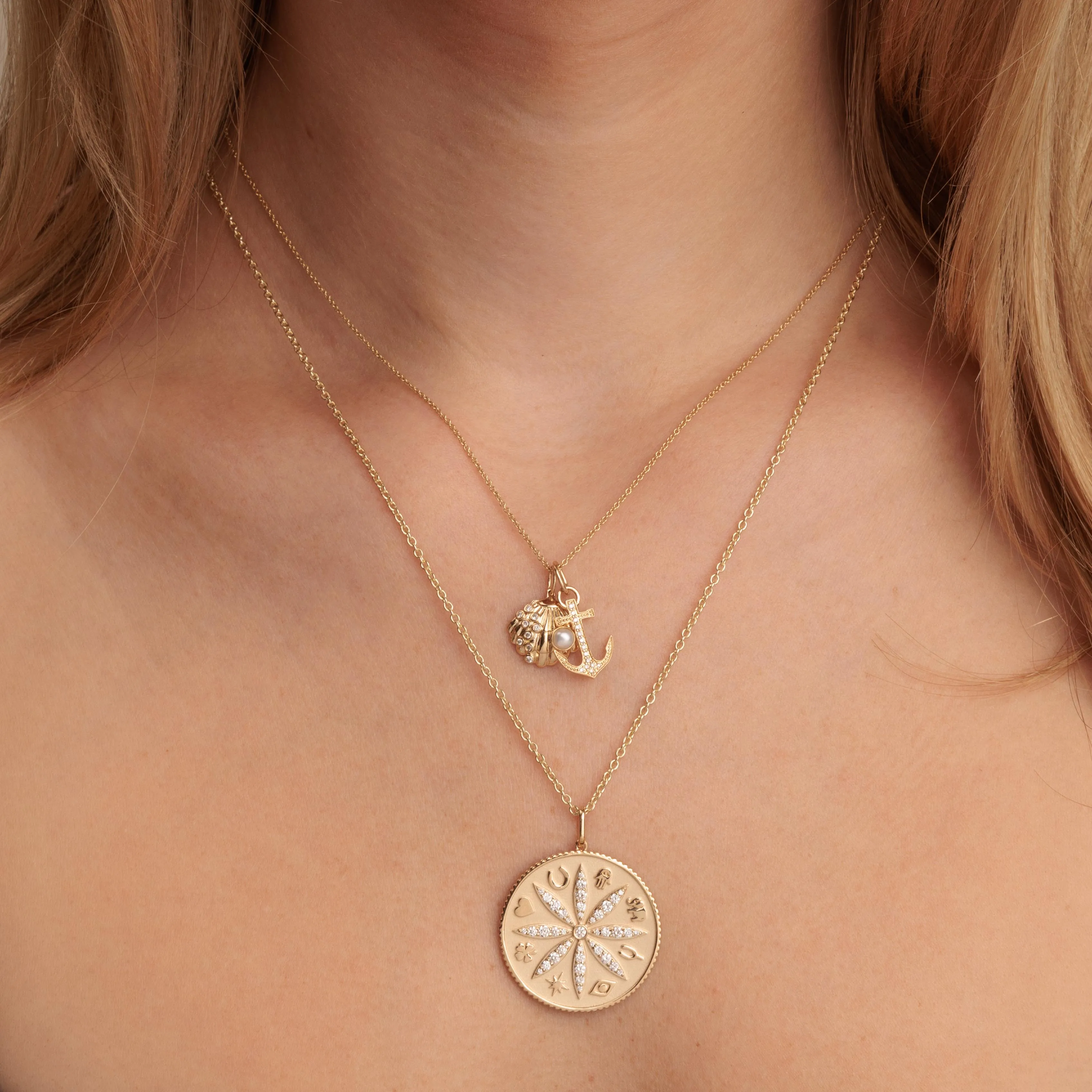 Gold & Diamond Large Icon Sand Dollar Charm