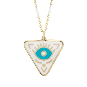 Gold Plated Turquoise Evil Eye Chakra Necklace
