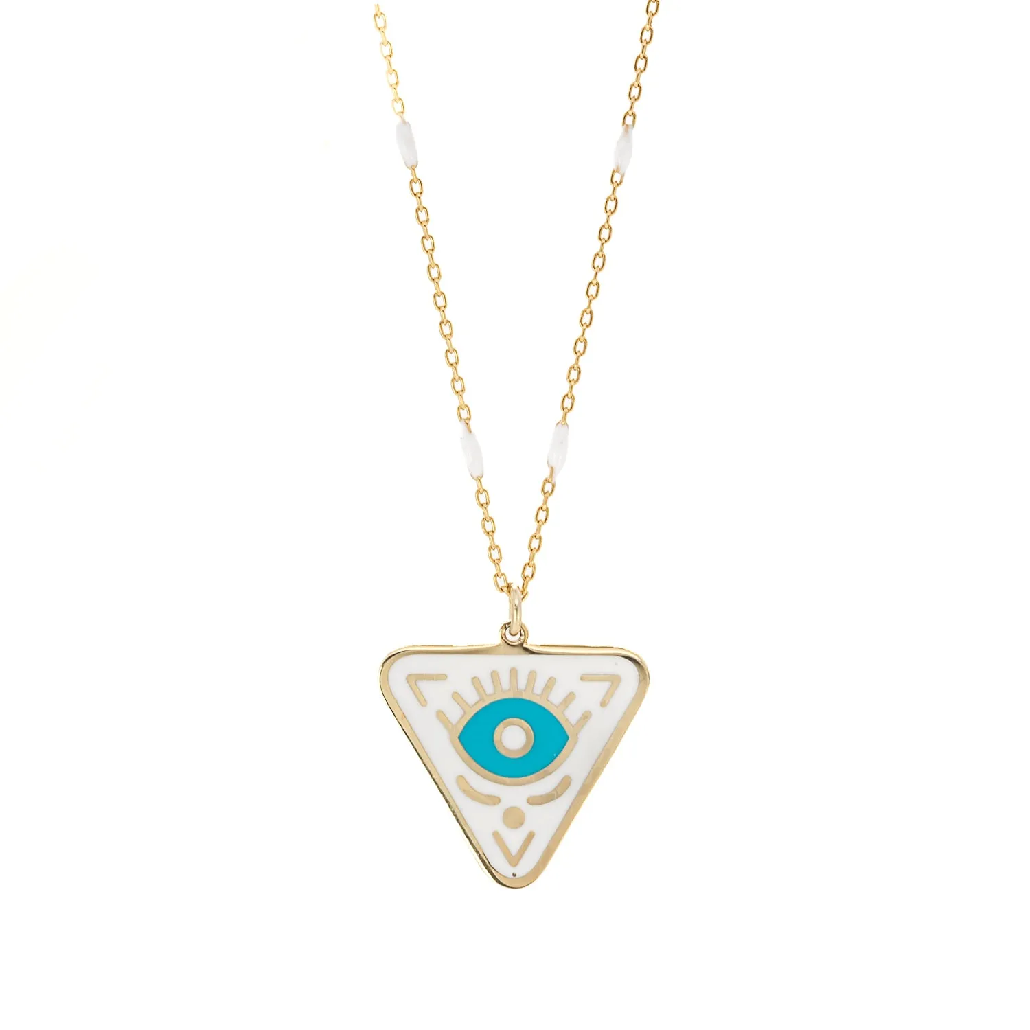 Gold Plated Turquoise Evil Eye Chakra Necklace