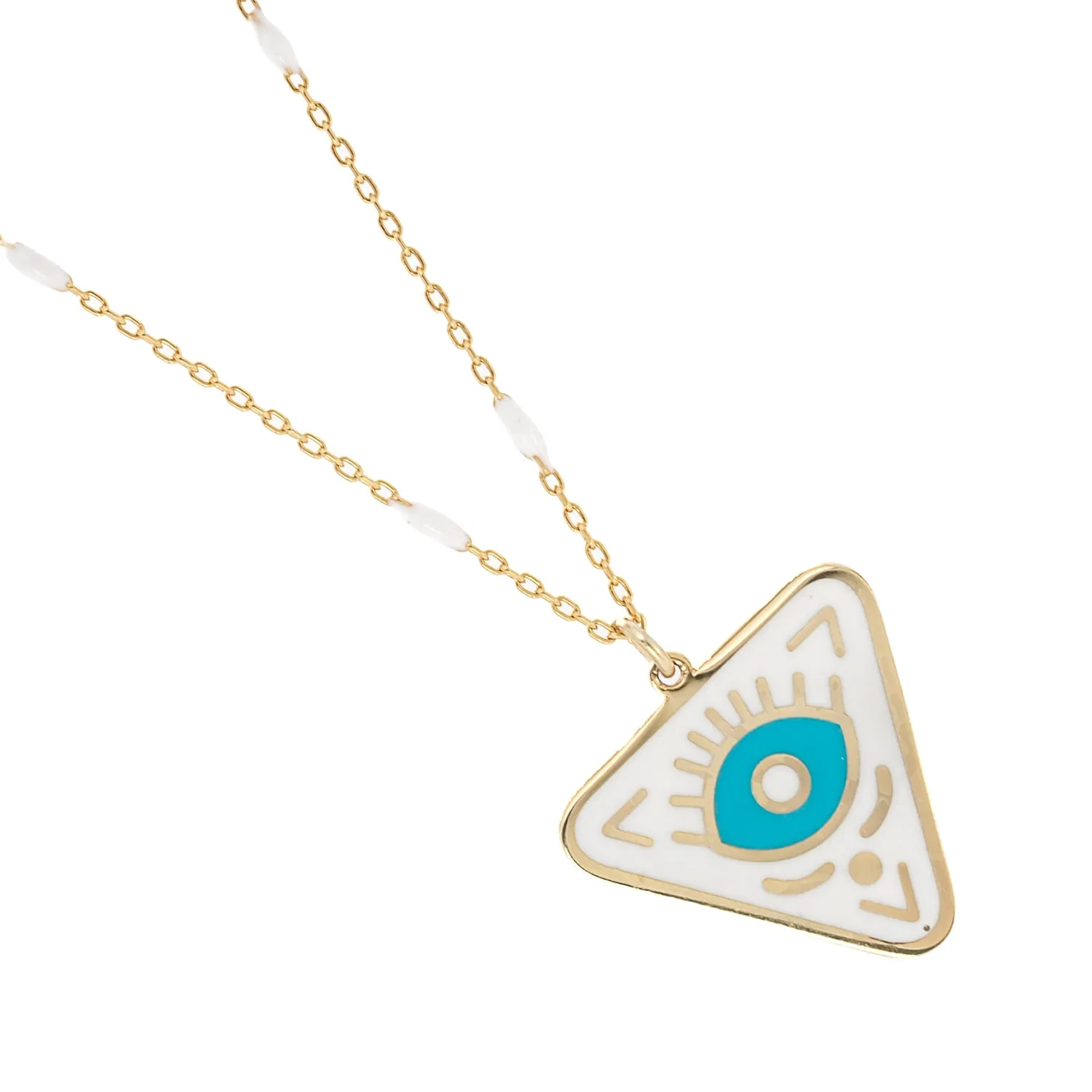 Gold Plated Turquoise Evil Eye Chakra Necklace