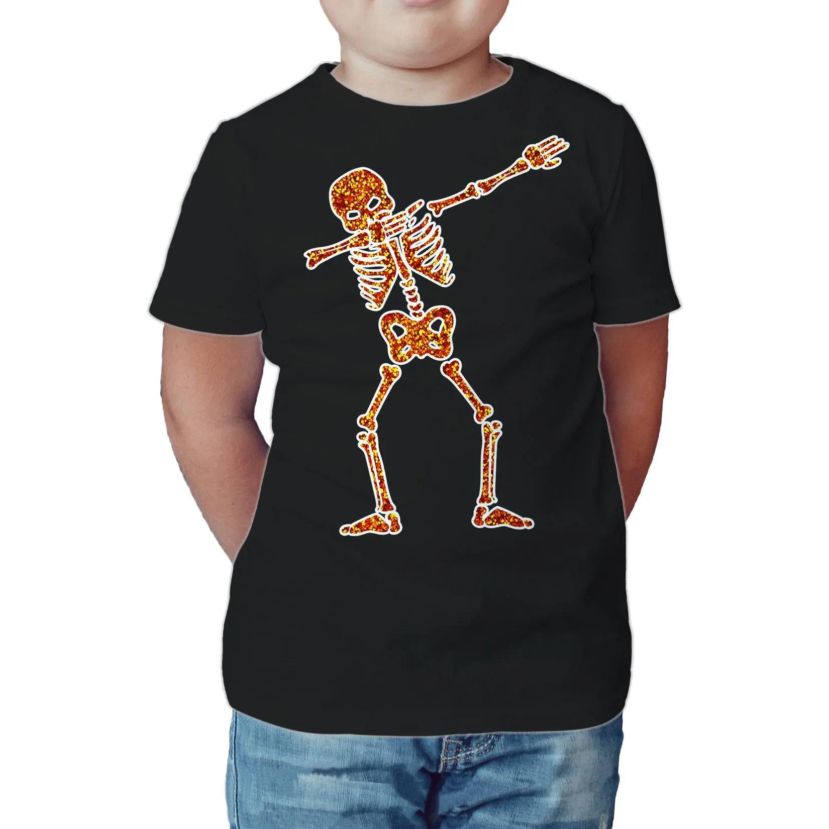 Halloween Day Of The Dead Dabbing Skeleton Bling Stencil Official Kid's T-shirt