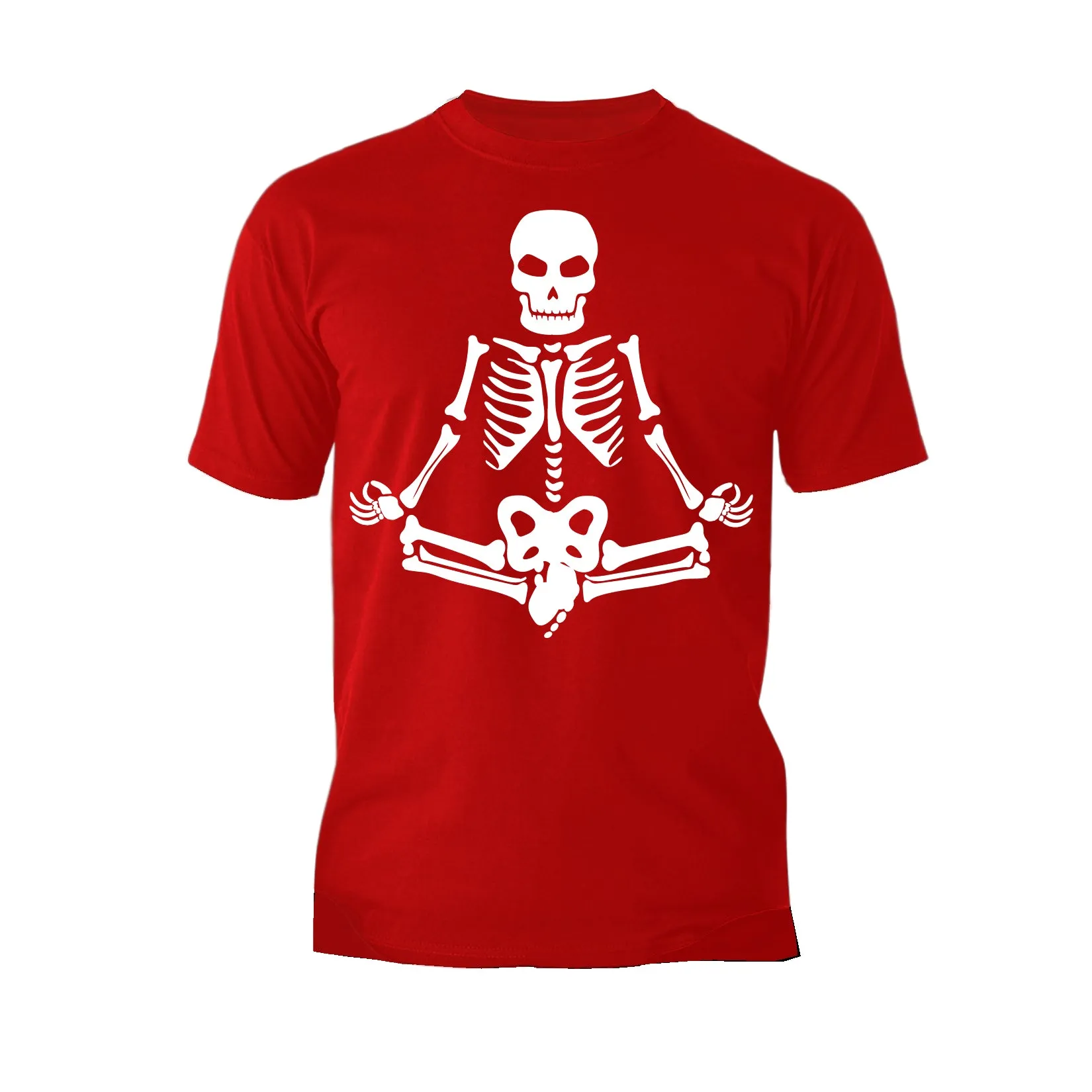 Halloween Day Of The Dead Namaste Lotus Skeleton Stencil Official Men's T-shirt